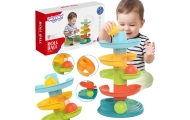 Kamuoliuko takelis WOOPIE BABY Spiralinis bokštas + 3 kamuoliukai