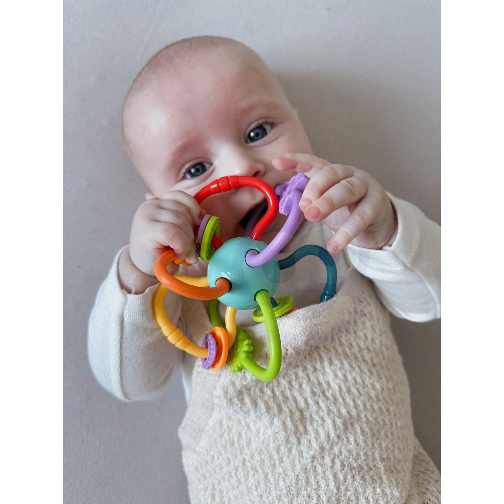 Sensorinis žaislas WOOPIE BABY SPRING PLAYER 2in1-Žaislai, Kūdikiams, Barškučiai, kramtukai-e-vaikas
