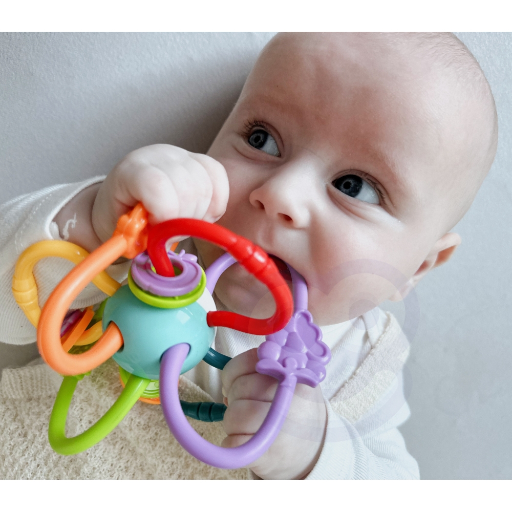 Sensorinis žaislas WOOPIE BABY SPRING PLAYER 2in1-Žaislai, Kūdikiams, Barškučiai, kramtukai-e-vaikas