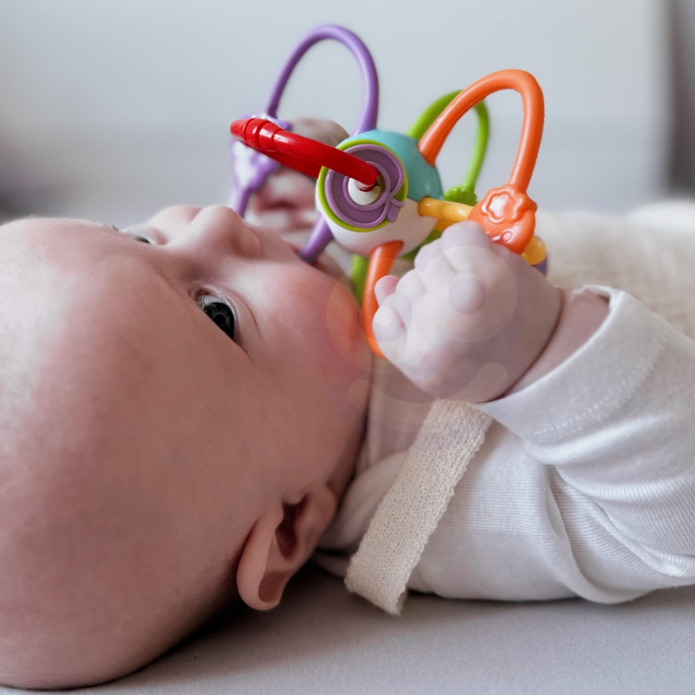 Sensorinis žaislas WOOPIE BABY SPRING PLAYER 2in1-Žaislai, Kūdikiams, Barškučiai, kramtukai-e-vaikas
