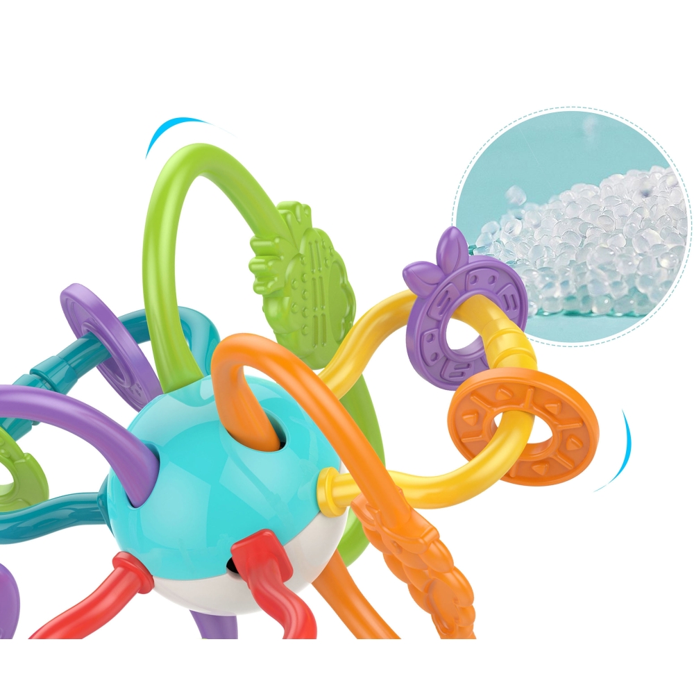 Sensorinis žaislas WOOPIE BABY SPRING PLAYER 2in1-Žaislai, Kūdikiams, Barškučiai, kramtukai-e-vaikas
