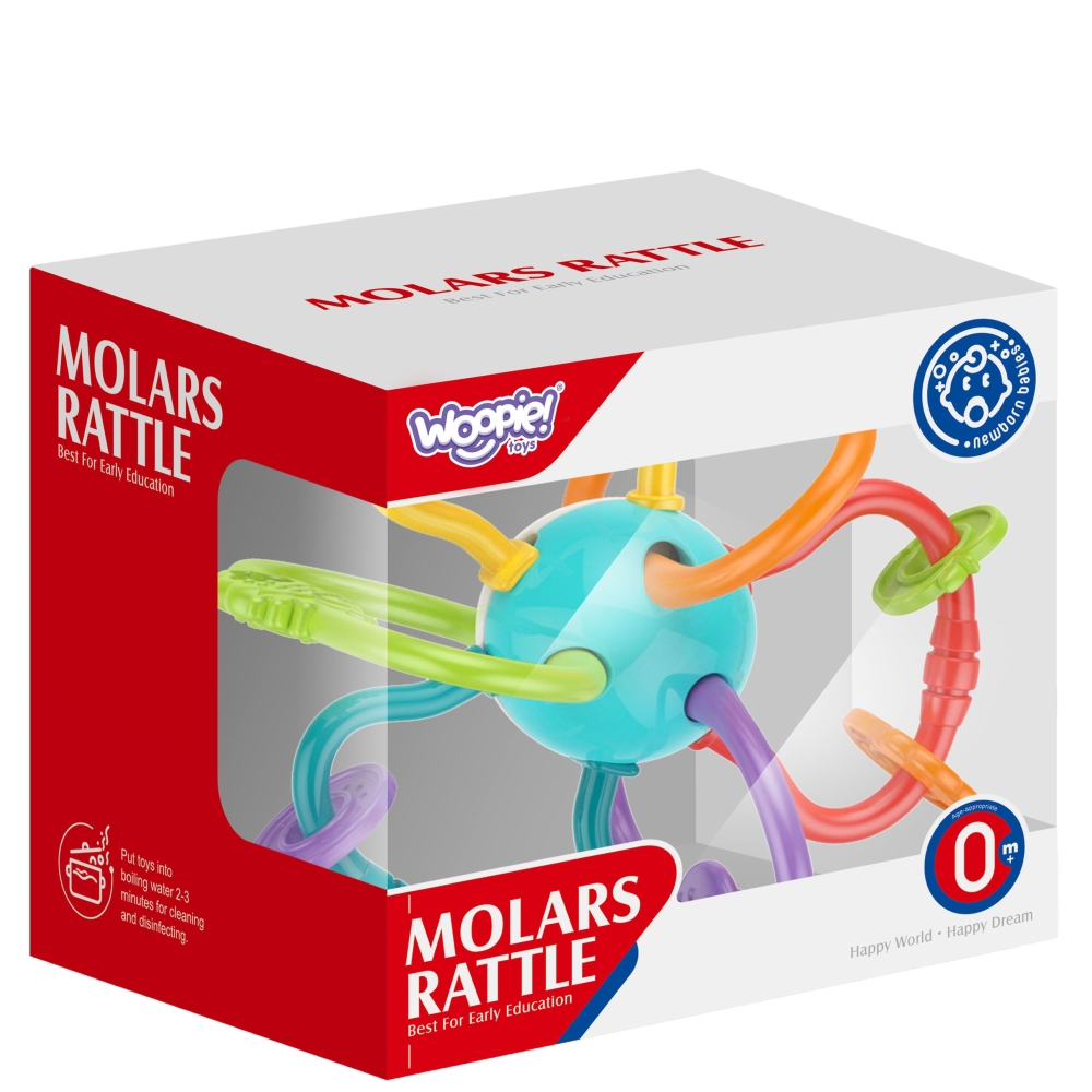 Sensorinis žaislas WOOPIE BABY SPRING PLAYER 2in1-Žaislai, Kūdikiams, Barškučiai, kramtukai-e-vaikas