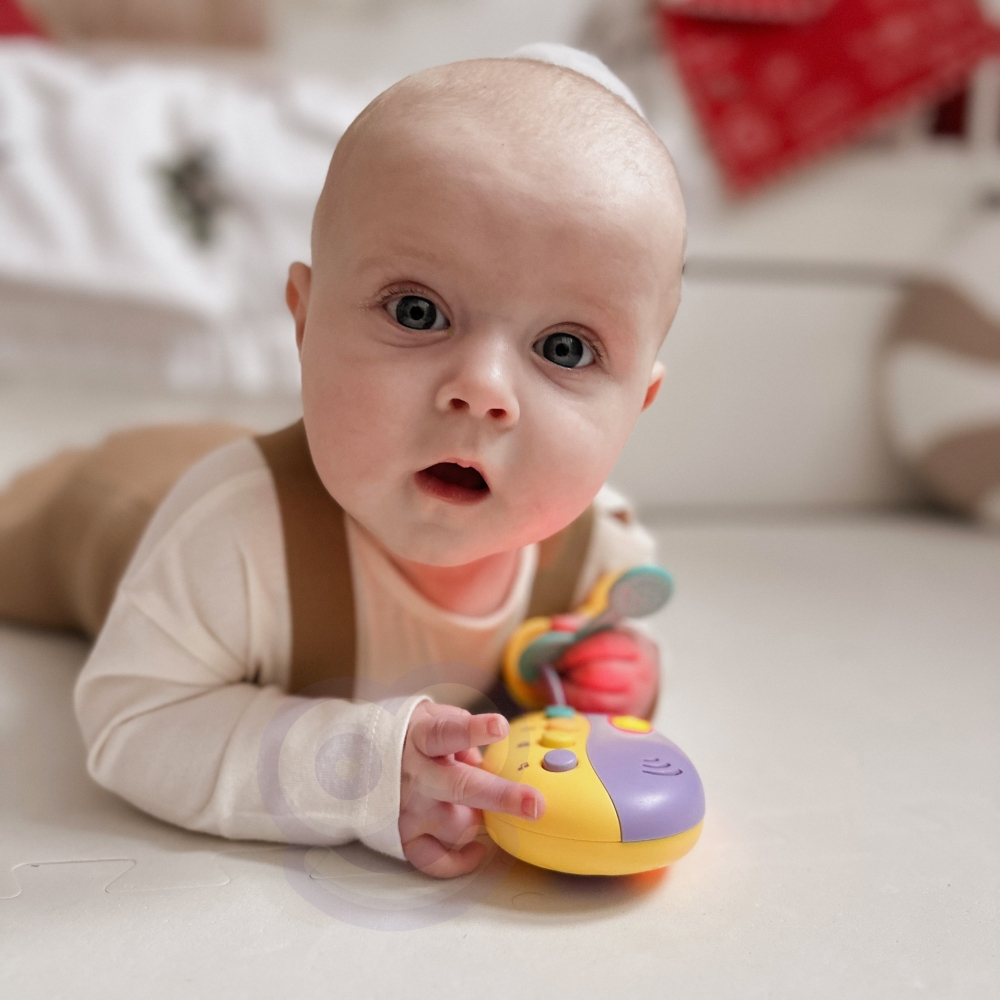 Interaktyvūs automobilio rakteliai WOOPIE BABY su nuotolinio valdymo pultu ir 2-in-1 kramtuku-Žaislai, Kūdikiams, Žaislai mažyli