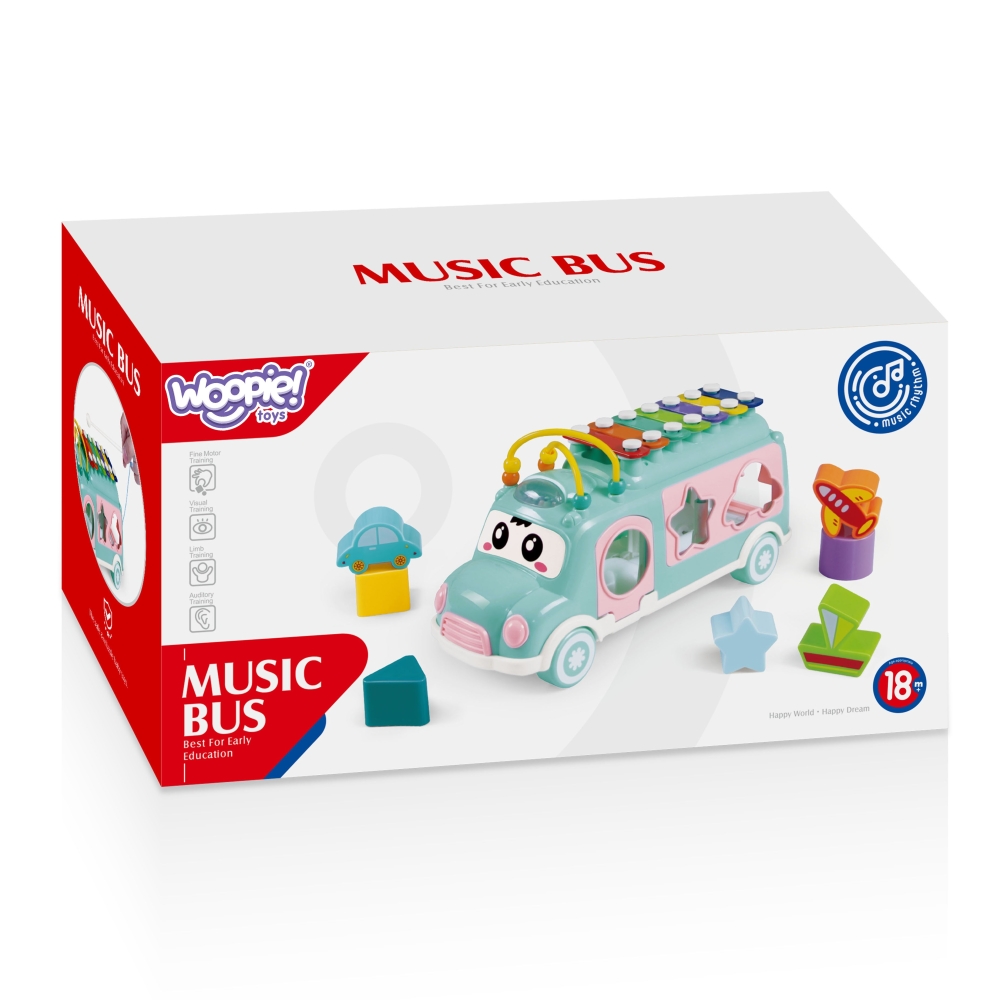 WOOPIE BABY Musical Car Sorter with Cymbals Pink