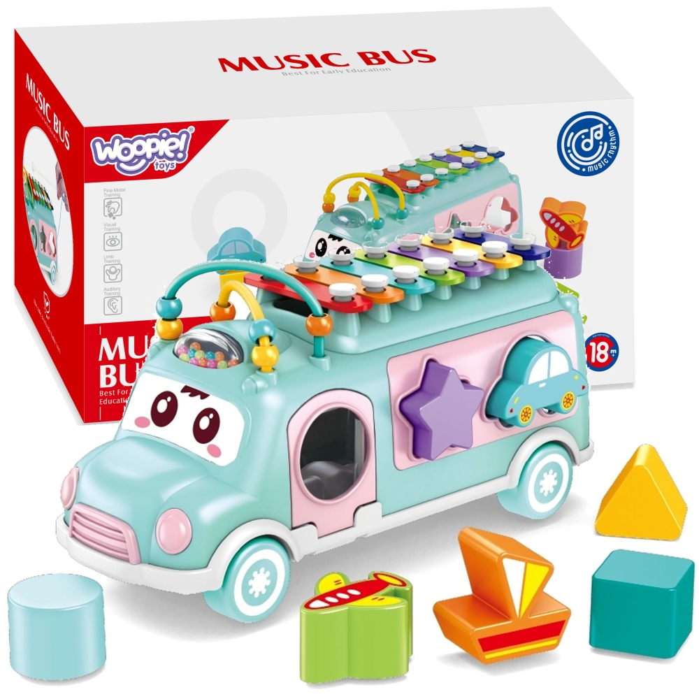 Muzikinis automobilis rūšiuoklis WOOPIE BABY su cimbolais, žalias-Žaislai, Kūdikiams, Žaislai mažyliams (iki 4 m.