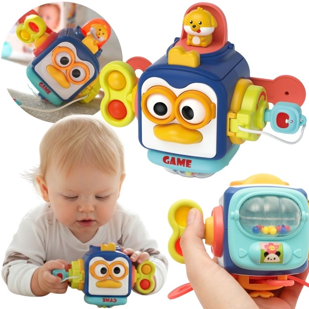WOOPIE Pingvinas Montessori sensorinis kamuolys 6in1