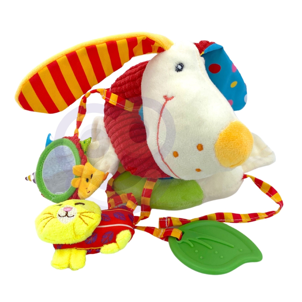 WOOPIE BABY Minkštas pakabukas spiralė vaikiškam vežimėliui Cot Cot Dog Švietimo
