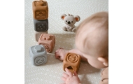 WOOPIE BABY Edukacinis piramidžių rinkinys Sensoriniai blokai 2in1 kramtukai