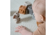 WOOPIE BABY Edukacinis piramidžių rinkinys Sensoriniai blokai 2in1 kramtukai