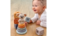 Minkštų guminių sensorinių kaladėlių rinkinys WOOPIE BABY 3-in-1 su meškiuku-Žaislai, Kūdikiams, Žaislai mažyliams (iki 4 m.