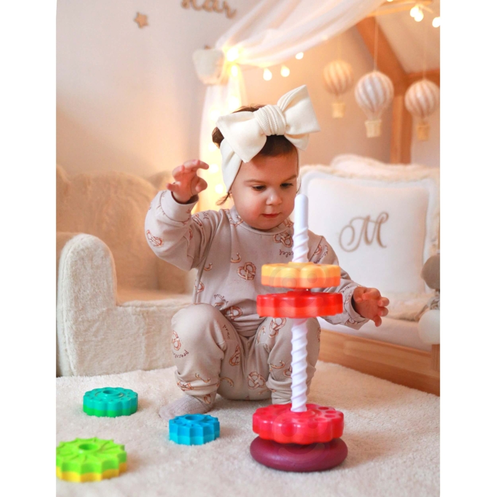 Mokomasis piramidės susuktas bokštas WOOPIE BABY-Žaislai, Kūdikiams, Žaislai mažyliams (iki 4 m.