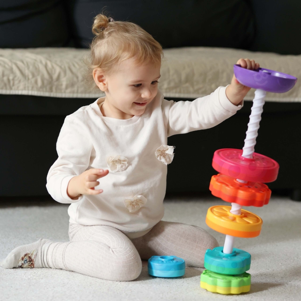 Mokomoji piramidė WOOPIE BABY Suktas gyvūnų bokštas-Žaislai, Kūdikiams, Žaislai mažyliams (iki 4 m.