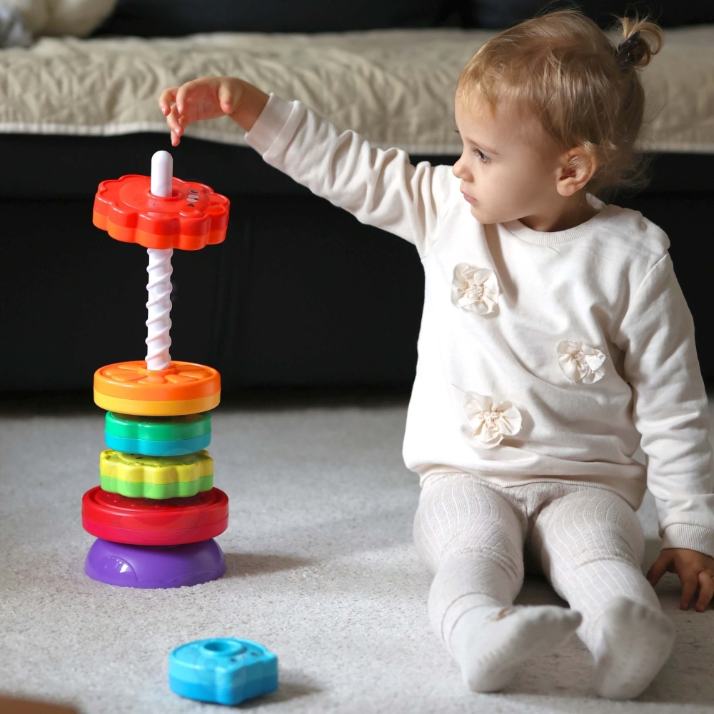 Mokomoji piramidė WOOPIE BABY Suktas gyvūnų bokštas-Žaislai, Kūdikiams, Žaislai mažyliams (iki 4 m.