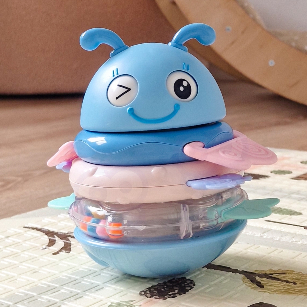 Sensorinis žaislas WOOPIE Baby Wanka 2-in-1 – barškutis ir kramtukas, mėlynas-Žaislai, Kūdikiams, Žaislai mažyliams (iki 4 m.
