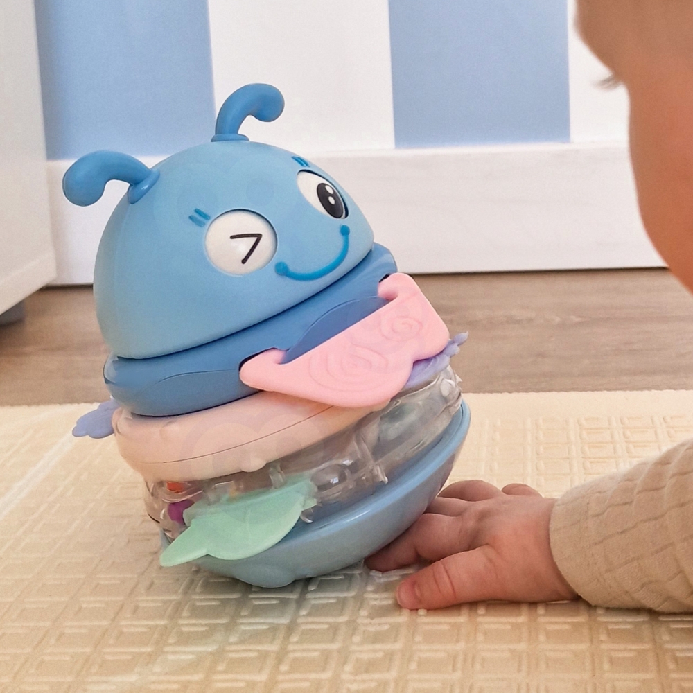 Sensorinis žaislas WOOPIE Baby Wanka 2-in-1 – barškutis ir kramtukas, mėlynas-Žaislai, Kūdikiams, Žaislai mažyliams (iki 4 m.