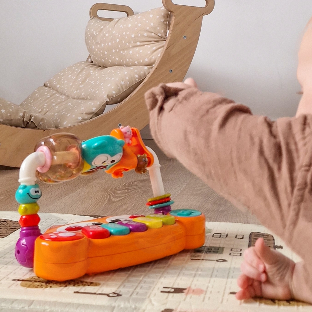 Interaktyvusis mokomasis pianinas WOOPIE BABY su sensoriniu lapinu ir LED švieselėmis-Žaislai, Kūdikiams, Žaislai mažyliams (iki