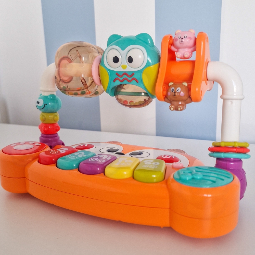 Interaktyvusis mokomasis pianinas WOOPIE BABY su sensoriniu lapinu ir LED švieselėmis-Žaislai, Kūdikiams, Žaislai mažyliams (iki