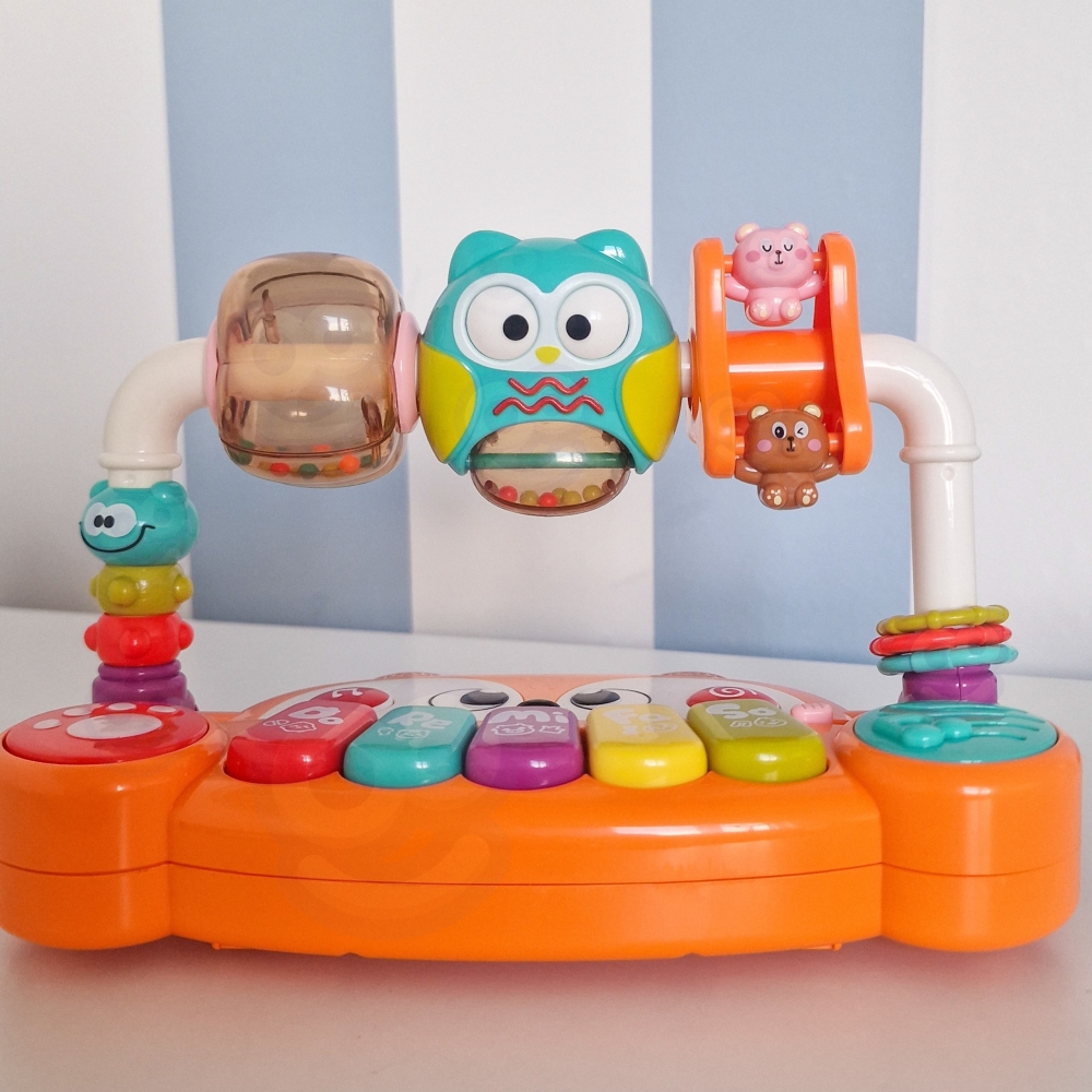Interaktyvusis mokomasis pianinas WOOPIE BABY su sensoriniu lapinu ir LED švieselėmis-Žaislai, Kūdikiams, Žaislai mažyliams (iki