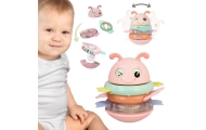 Sensorinis žaislas WOOPIE Baby Wanka 2-in-1 – barškutis ir kramtukas, rožinis-Žaislai, Kūdikiams, Žaislai mažyliams (iki 4 m.