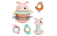 Sensorinis žaislas WOOPIE Baby Wanka 2-in-1 – barškutis ir kramtukas, rožinis-Žaislai, Kūdikiams, Žaislai mažyliams (iki 4 m.