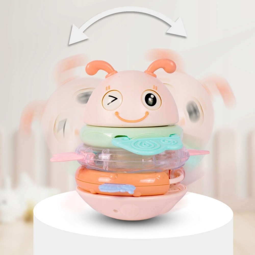 Sensorinis žaislas WOOPIE Baby Wanka 2-in-1 – barškutis ir kramtukas, rožinis-Žaislai, Kūdikiams, Žaislai mažyliams (iki 4 m.