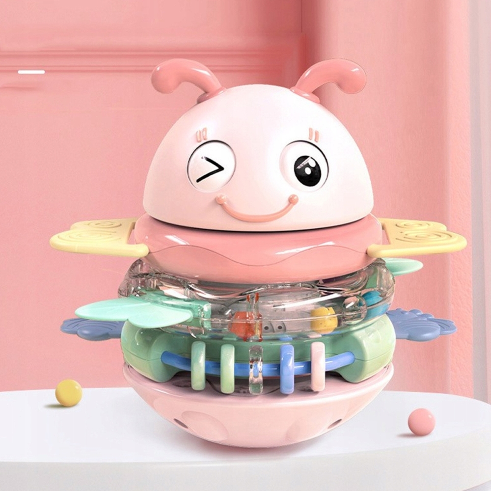 Sensorinis žaislas WOOPIE Baby Wanka 2-in-1 – barškutis ir kramtukas, rožinis-Žaislai, Kūdikiams, Žaislai mažyliams (iki 4 m.