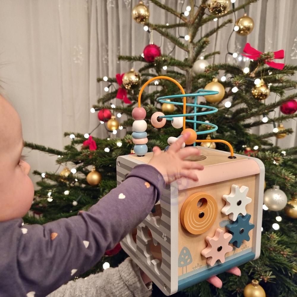 Medinis edukacinis žaidimų kubas 5in1 VIGA PolarB Activity Box-Žaislai, Kūdikiams, Mediniai, Žaislai mažyliams (iki 4 m.