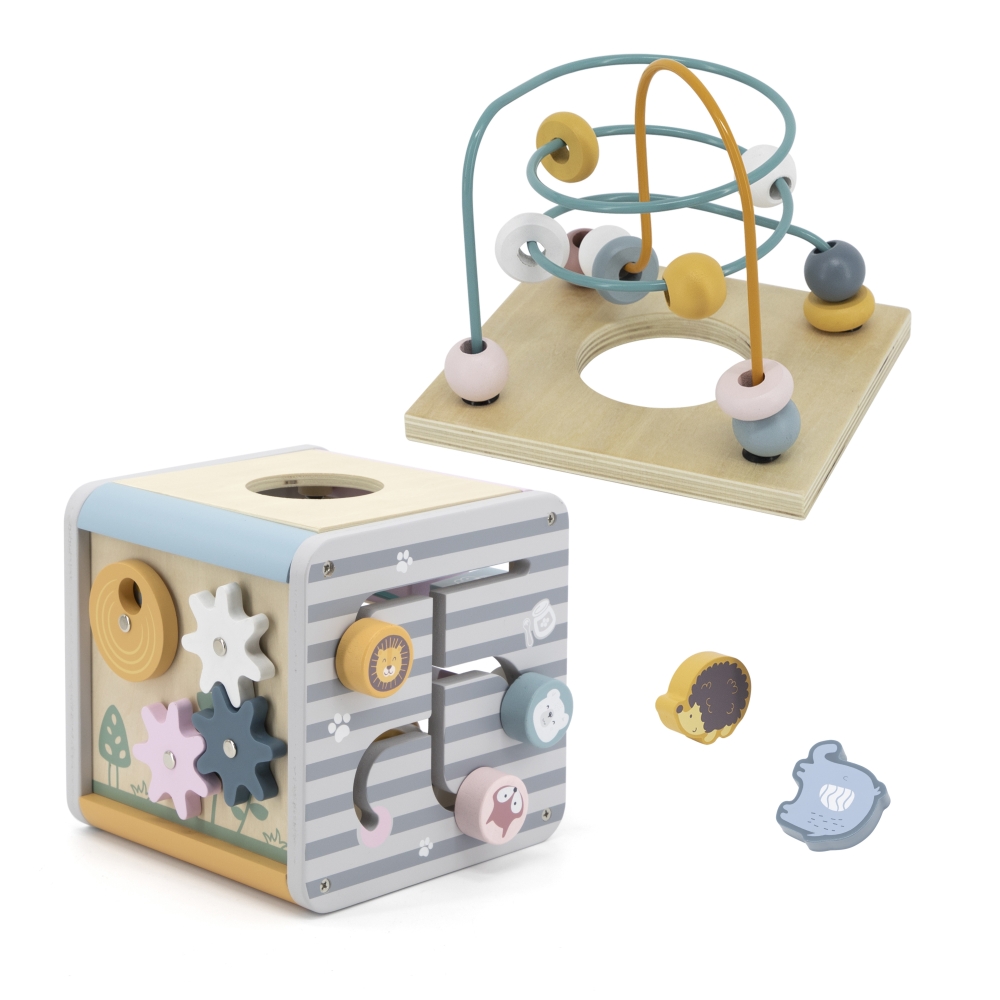 Medinis edukacinis žaidimų kubas 5in1 VIGA PolarB Activity Box-Žaislai, Kūdikiams, Mediniai, Žaislai mažyliams (iki 4 m.