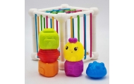 WOOPIE BABY Flexible Sensory Cube Sorter for Children Animals + Rattle 7 pcs.