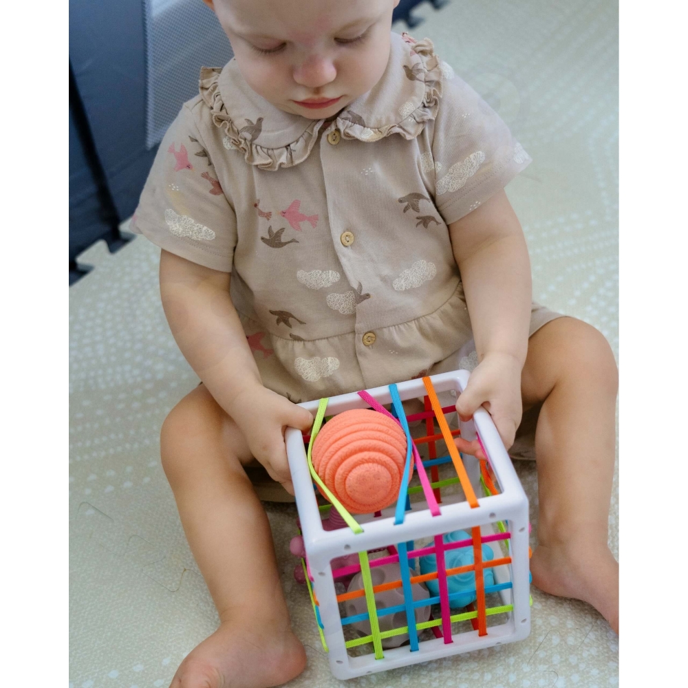 Lankstus sensorinis kubelių rūšiuoklis WOOPIE BABY Crazy Shapes, 5 vnt-Žaislai, Kūdikiams, Žaislai mažyliams (iki 4 m.