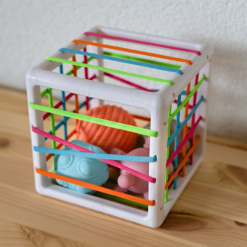 Lankstus sensorinis kubelių rūšiuoklis WOOPIE BABY Crazy Shapes, 5 vnt-Žaislai, Kūdikiams, Žaislai mažyliams (iki 4 m.