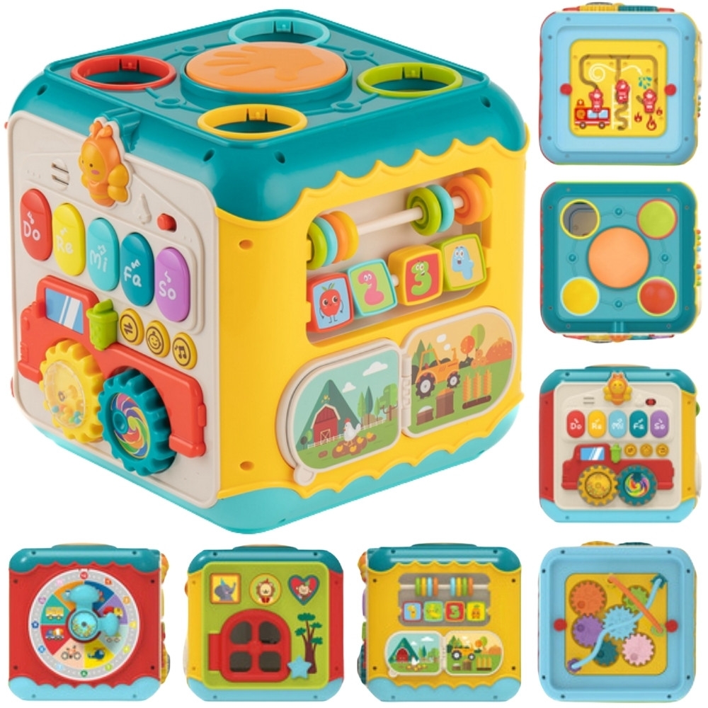 Interaktyvus daugiafunkcinis kubas WOOPIE BABY Montessori 6-in-1, nuo 18 mėn.-Žaislai, Kūdikiams, Žaislai mažyliams (iki 4 m.