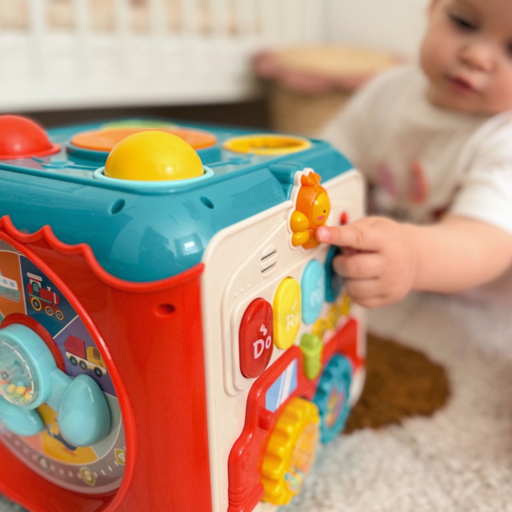 Interaktyvus daugiafunkcinis kubas WOOPIE BABY Montessori 6-in-1, nuo 18 mėn.-Žaislai, Kūdikiams, Žaislai mažyliams (iki 4 m.