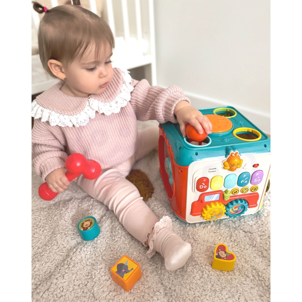 Interaktyvus daugiafunkcinis kubas WOOPIE BABY Montessori 6-in-1, nuo 18 mėn.-Žaislai, Kūdikiams, Žaislai mažyliams (iki 4 m.
