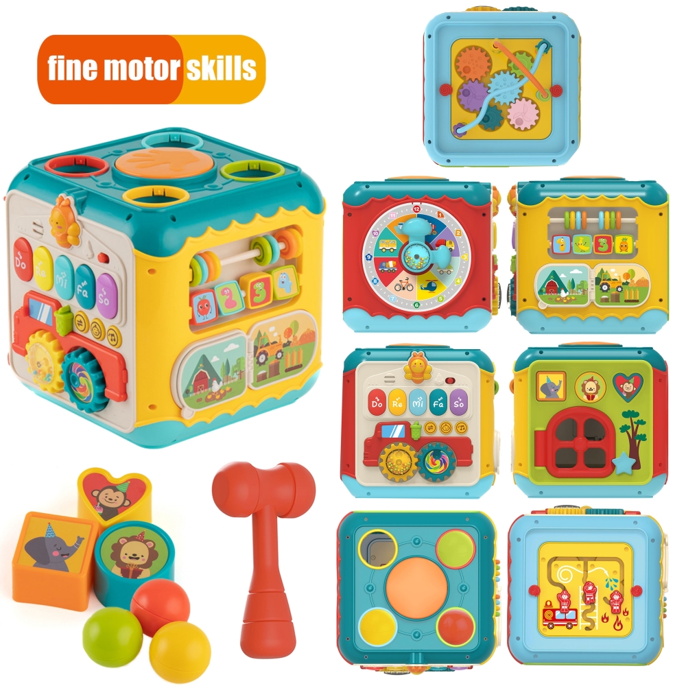 Interaktyvus daugiafunkcinis kubas WOOPIE BABY Montessori 6-in-1, nuo 18 mėn.-Žaislai, Kūdikiams, Žaislai mažyliams (iki 4 m.