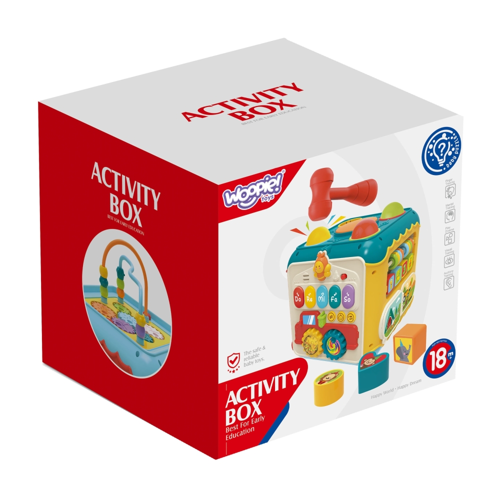 Interaktyvus daugiafunkcinis kubas WOOPIE BABY Montessori 6-in-1, nuo 18 mėn.-Žaislai, Kūdikiams, Žaislai mažyliams (iki 4 m.