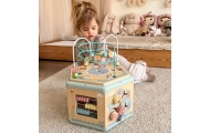 Medinis daugiafunkcinis edukacinis šešiakampis TOOKY TOY Montessori-Žaislai, Kūdikiams, Mediniai, Žaislai mažyliams (iki 4 m.