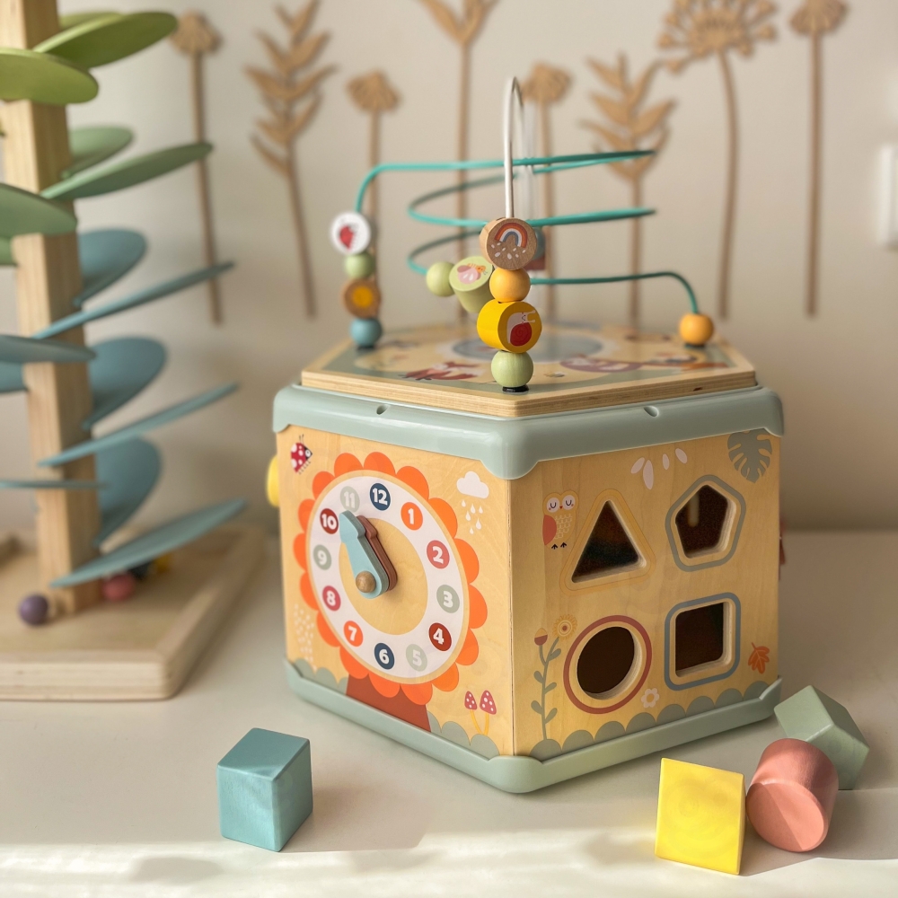 TOOKY TOY Interactive Wooden Montessori Hexagon Opening Box