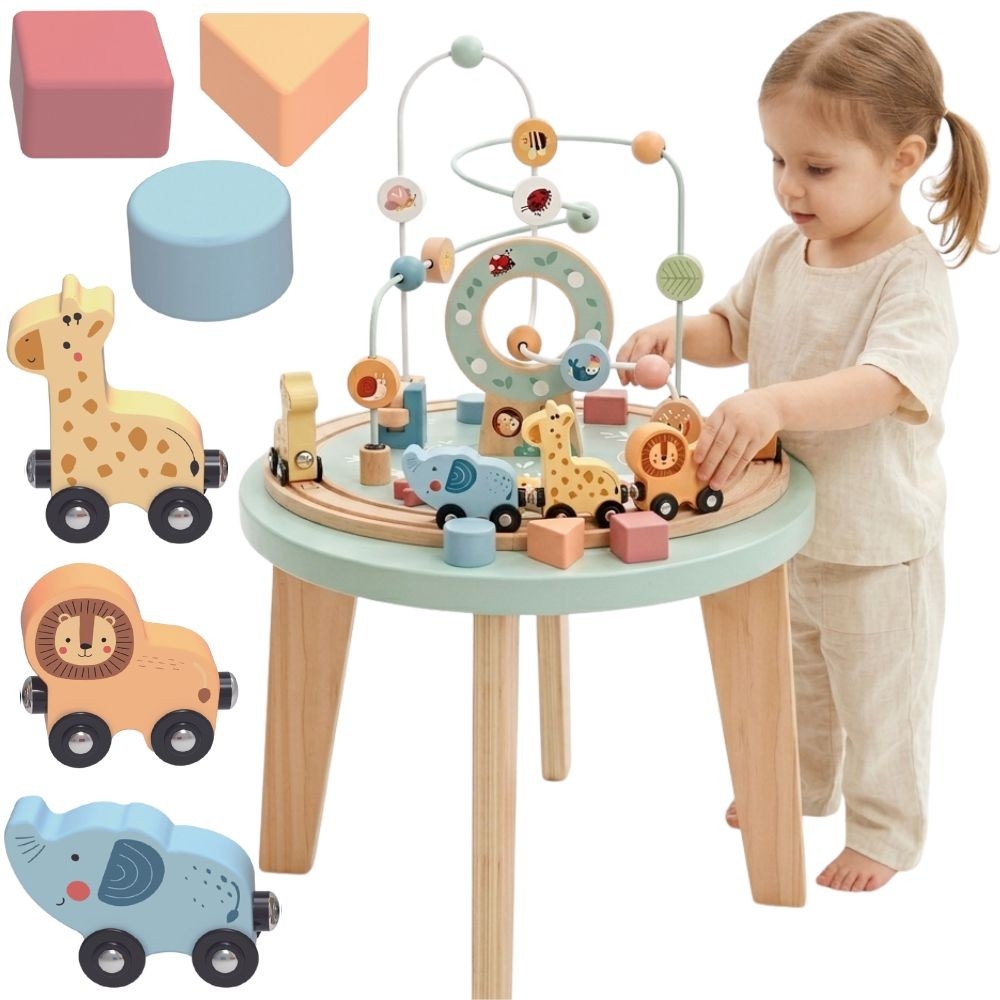 Medinis Montessori veiklos stalas TOOKY TOY Motorinė kilpa-Žaislai, Kūdikiams, Žaislai mažyliams (iki 4 m.