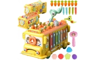 WOOPIE BABY Interactive Montessori Bus Educational 6 in 1 Hammer Cymbals +18 m