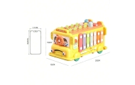 Interaktyvus autobusas – mokomasis rinkinys WOOPIE BABY 6-in-1 su plaktuku ir cimbolais Montessori +18 mėn.