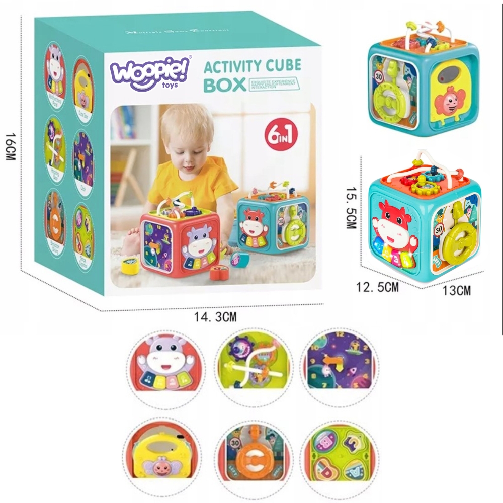 WOOPIE BABY Interactive Sensory Cube Educational Montessori Sorter 6-in-1