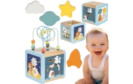 TOOKY TOY Drewniana Kostka Aktywności Kosmos Sorter Labirynt