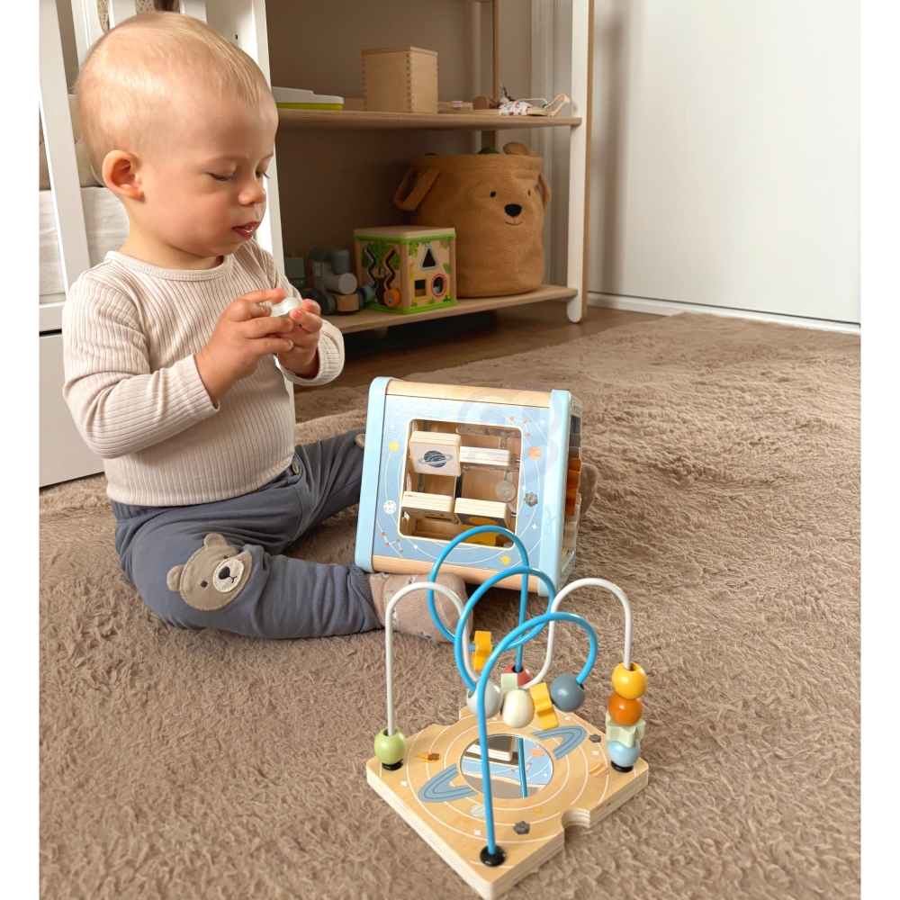 Medinis veiklos kubas TOOKY TOY Cosmos Labyrinth Sorter-Žaislai, Kūdikiams, Žaislai mažyliams (iki 4 m.