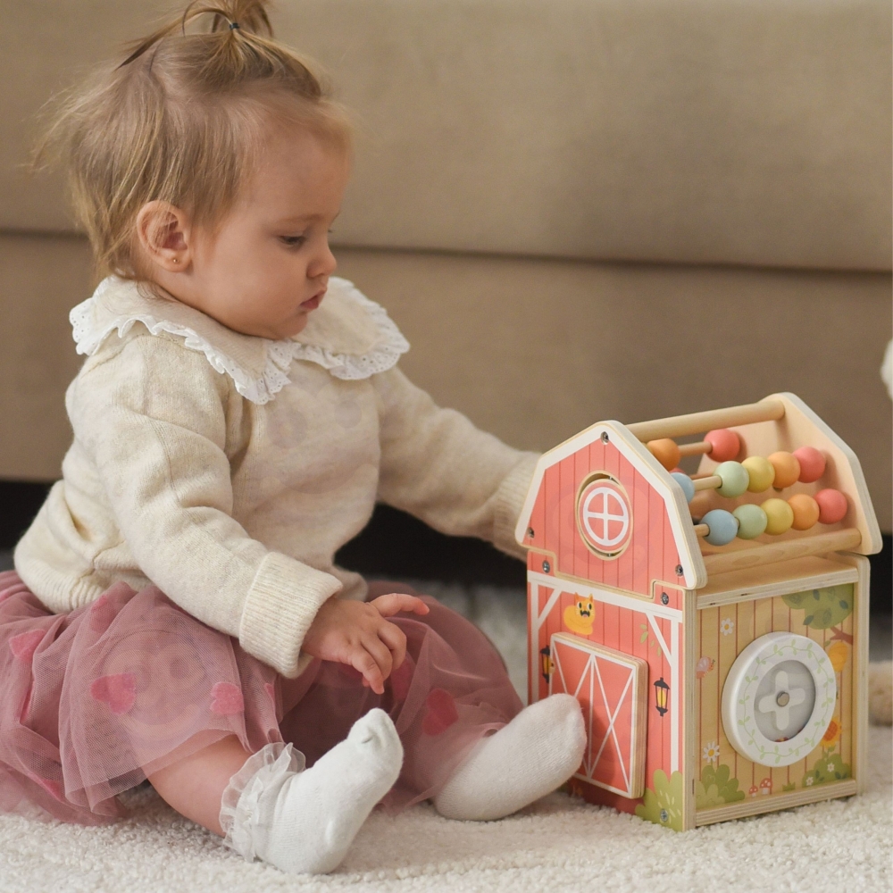 Medinis ūkio namelis su rūšiavimo žaislu ir Montessori skaičiuokle TOOKY TOY-Žaislai, Kūdikiams, Žaislai mažyliams (iki 4 m.