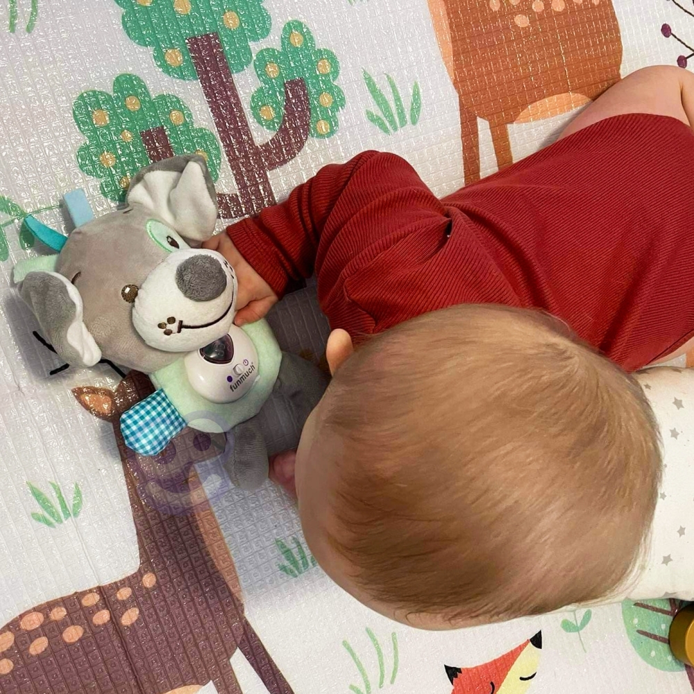 Interaktyvus pliušinis žaislas kūdikiams WOOPIE BABY su šviesa ir garsu-Miegui, Migdukai ir karuselės, Miego žaislai-e-vaikas