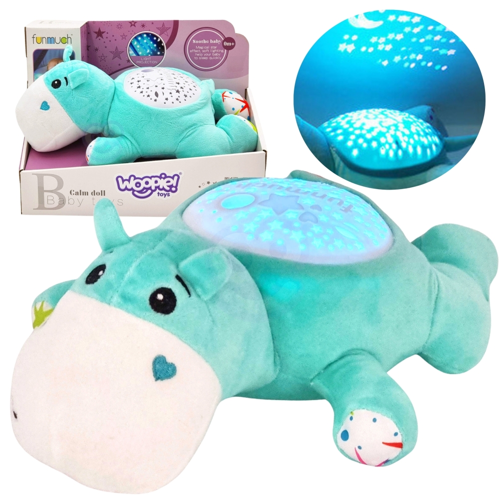 Minkštas žaislas projektorius 2-in-1 WOOPIE BABY Hippo-Miegui, Migdukai ir karuselės, Miego žaislai-e-vaikas