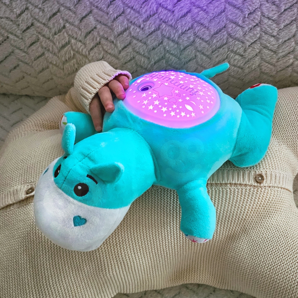 Minkštas žaislas projektorius 2-in-1 WOOPIE BABY Hippo-Miegui, Migdukai ir karuselės, Miego žaislai-e-vaikas