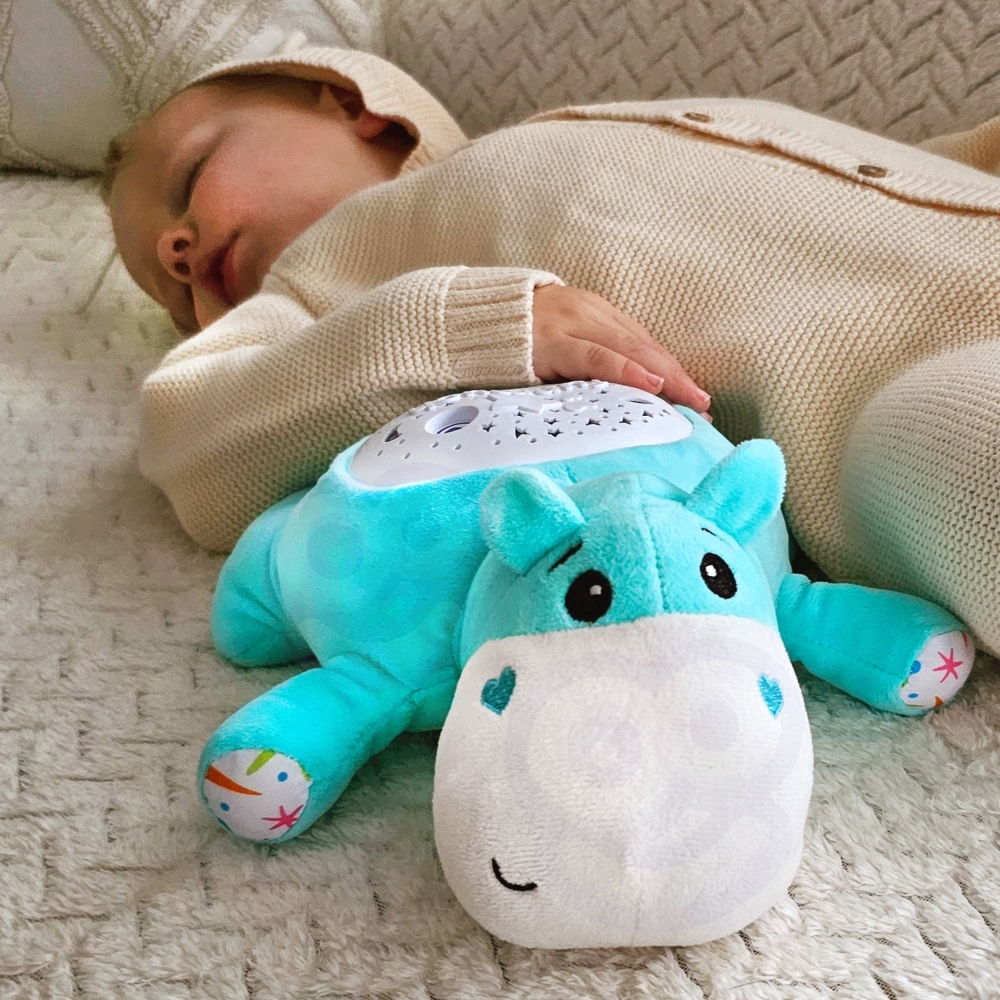 Minkštas žaislas projektorius 2-in-1 WOOPIE BABY Hippo-Miegui, Migdukai ir karuselės, Miego žaislai-e-vaikas