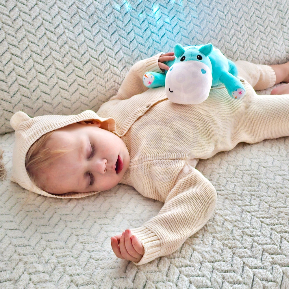 Minkštas žaislas projektorius 2-in-1 WOOPIE BABY Hippo-Miegui, Migdukai ir karuselės, Miego žaislai-e-vaikas